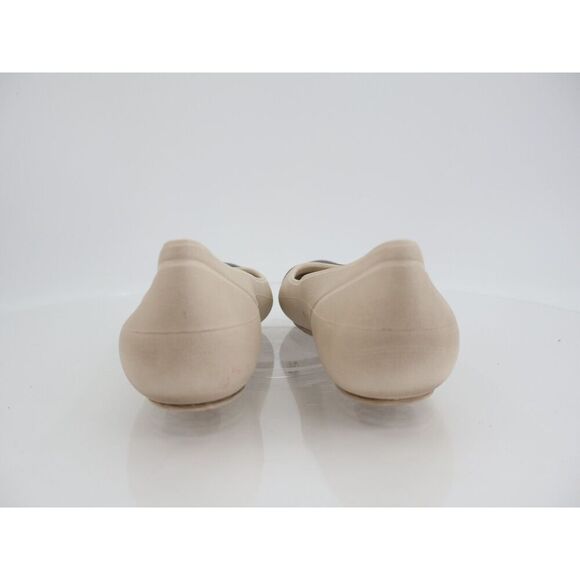 Crocs Ballet Flats Women’s Size 6 M Cream Black Cap Toe Slip On Closed Toe Shoes - Picture 5 of 8